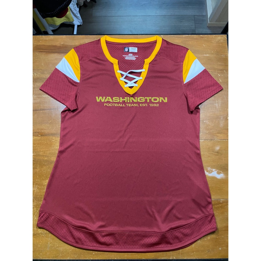 NFL Team Apparel Jersey Top Women Medium Burgundy Excellent Washington Football